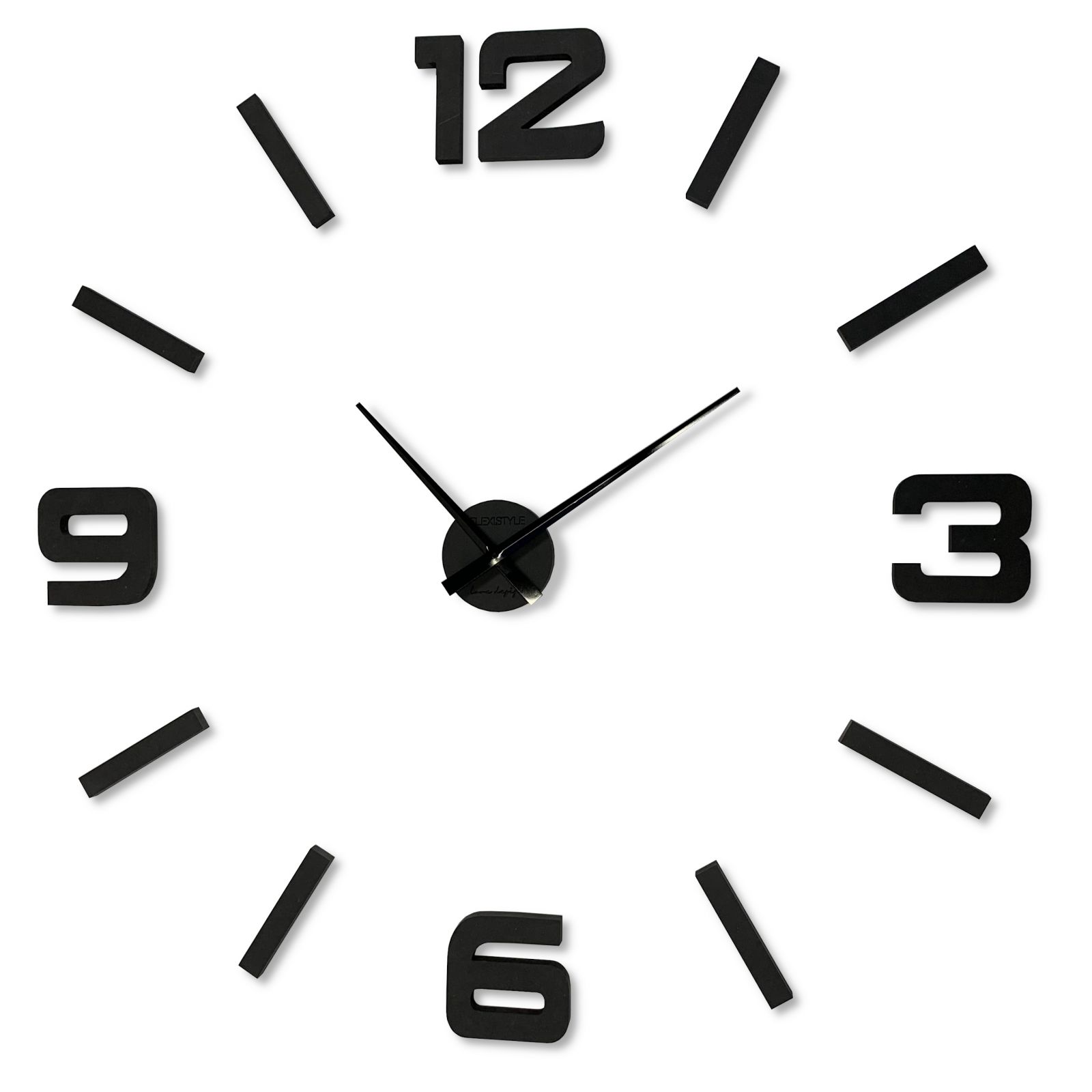 Velké nástěnné hodiny EKO STICK 100 – 130 cm Antracit - Černé Flexistyle