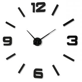 Velké nástěnné hodiny EKO STICK – 75 cm Antracit – Černé Flexistyle