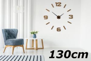 Velké nástěnné hodiny EKO STICK DŘEVO DUB – 100-130 cm Dubové Flexistyle