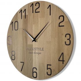 Dřevěné nástěnné hodiny NATUR 30 cm Dubové Flexistyle