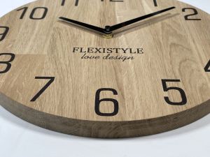 Dřevěné nástěnné hodiny NATUR 50 cm Dubové Flexistyle