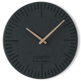 Nástěnné hodiny EKO 3 – 30 cm Antracit – Černé Flexistyle