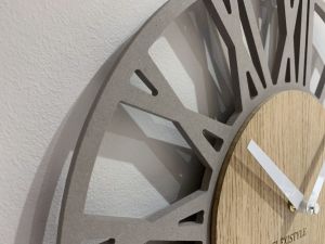 Nástěnné hodiny Loft Piccolo 2- 30 cm se dřevem Šedé Flexistyle