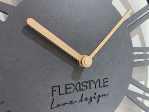 Nástěnné hodiny Loft Piccolo 30 cm bez dřeva Antracit – Černé Flexistyle