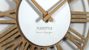Nástěnné hodiny Loft Piccolo 30 cm Dřevo + bílá Flexistyle
