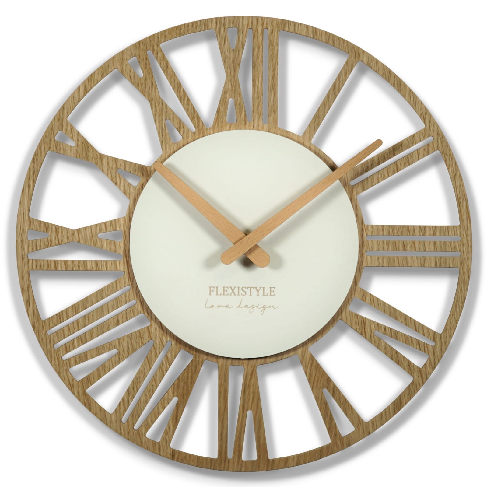 Nástěnné hodiny Loft Piccolo 30 cm Dřevo + bílá Flexistyle